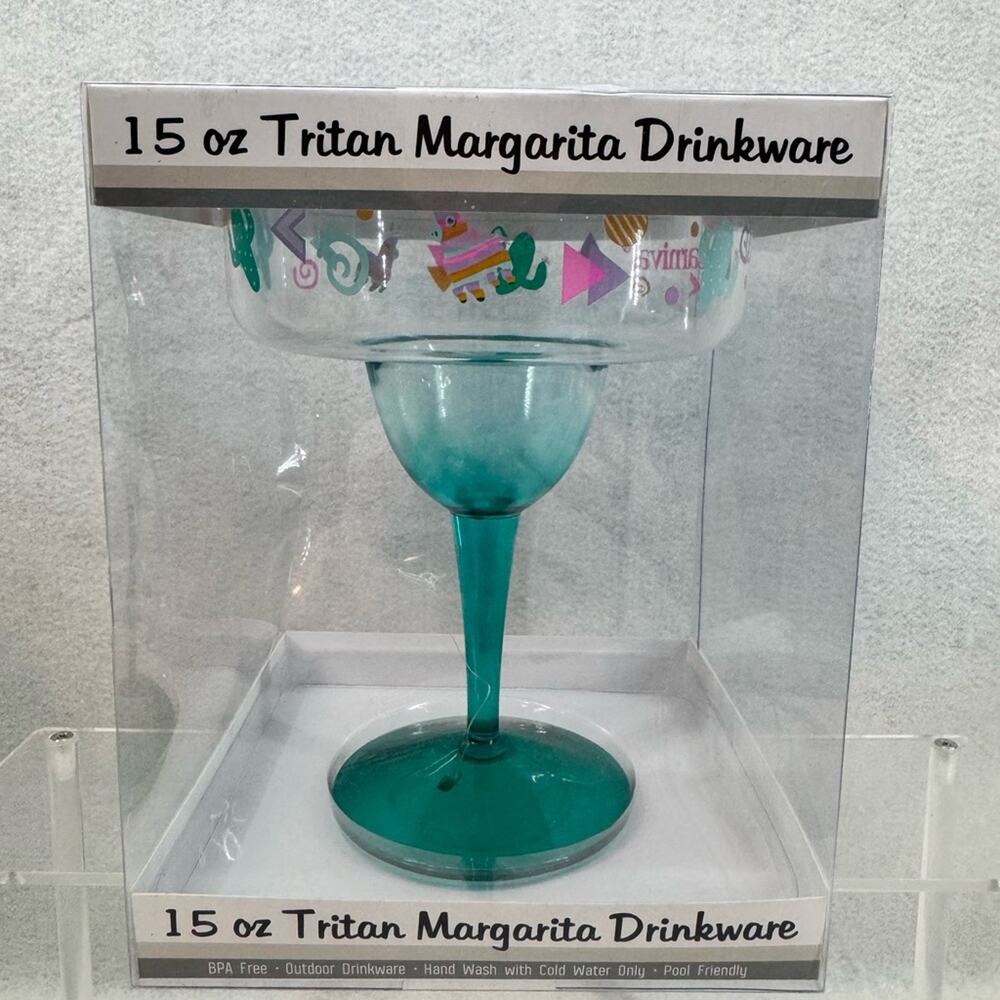 NIB Rare Carnival Cruise Lines 15oz Tristan Margarita Drinkware Glass - Plastic